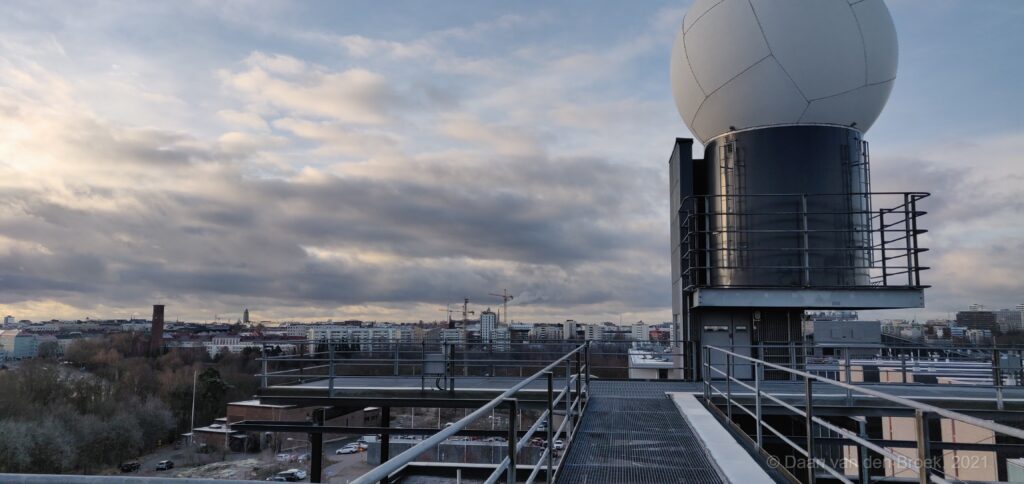 On top of the roof of Physicum, Kumpula Campus - Meteorological Observation Systems ATM322.